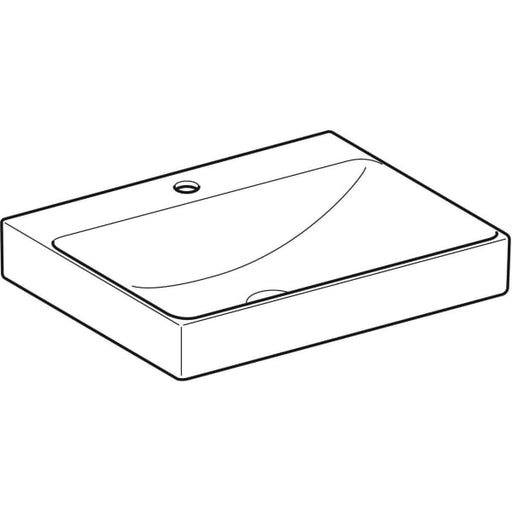 Geberit Vertriebs - ONE Waschtisch 60x48 cm, Abg. verti. m. Hl., o. Ül., weiß, KeraTect