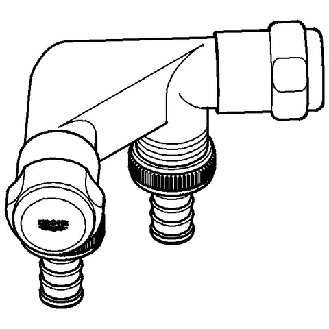 Grohe - WAS-Doppelventil Einfach 41022 Design-Gr. DN15 m. RV chrom