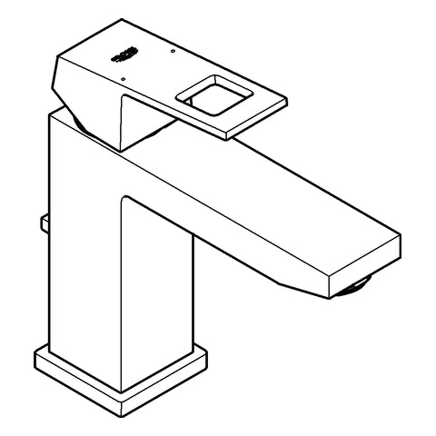 Grohe - EH-Waschtischbatterie EUROCUBE 23445 mittelhohe Ausführung supersteel
