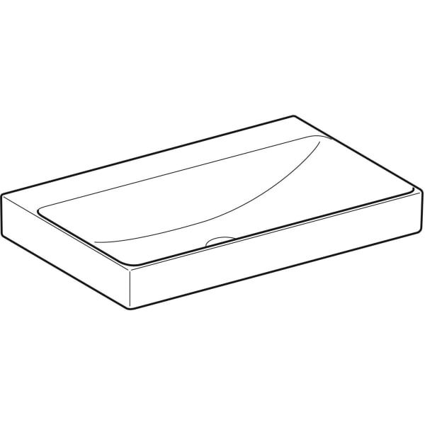 Geberit Vertriebs - ONE Waschtisch 75x48 cm, Abg. verti. o. Hl., o. Ül., weiß, KeraTect