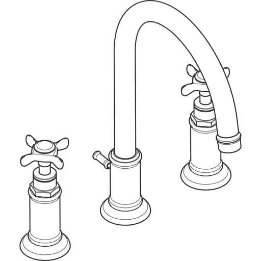 Hansgrohe - 3-Loch WT-Armatur AXOR MONTREUX 16513820 brushed nickel m.Ablaufgarnitur