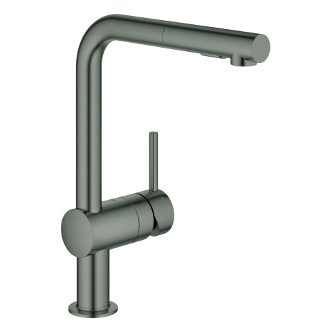 Grohe - EH-Spültischbatterie MINTA 30274 L-Ausl. azb. Spülbr. hard graphite geb