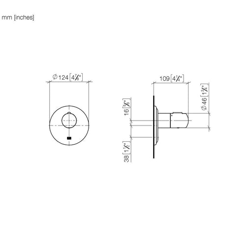 Dornbracht - UP-Therm. übergreifend rund 36503977 3/4 platin