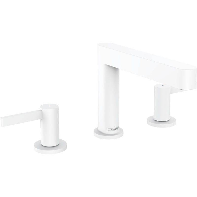 Hansgrohe - 3-Loch Waschtischarmatur 110 FINORIS mit Push-Open Ablaufgarnitur mattweiß