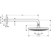 Hansgrohe - Kopfbrause RAINDANCE Select S 240 2jet Brausearm 26466400 weiß chrom