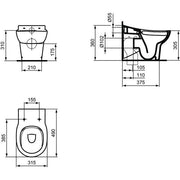 Ideal Standard - Stand-T-WC CONTOUR21 SCHOOLS,rimless, Abg.außen waagr.,315x490x360mm, Weiß