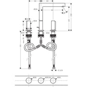 Hansgrohe - 3-Loch Waschtischarmatur 200 AXOR Uno Zerogriff BN
