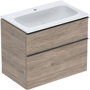 Geberit Vertriebs - iCon Set MWT m. US, 2 Schubl. 75x63x48cm, Nussbaum/Gr. lava/KeraTect