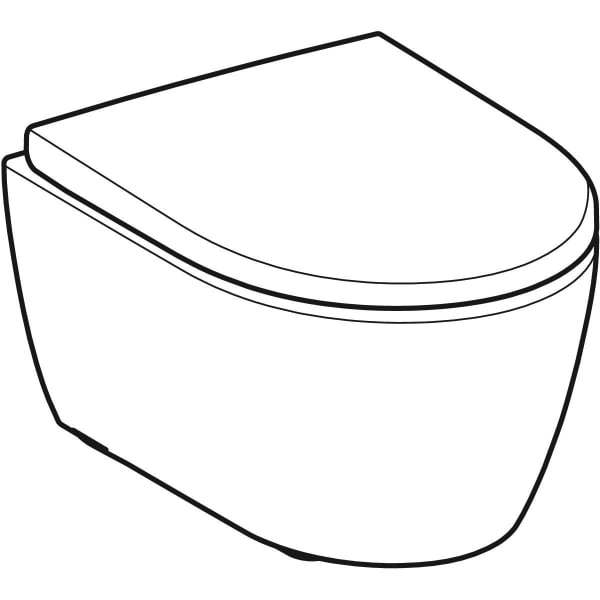 Geberit Vertriebs - iCon Set Wand-WC mit WC-Sitz, Rimfree Tiefspül-WC, verk. Ausl. 49cm, weiß, Neu