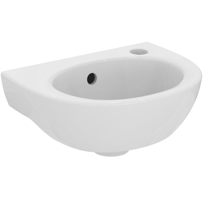 Ideal Standard - Handwaschbecken EUROVIT, 1 Hl.rechts, m.Ül., 350x260x160mm, Weiß