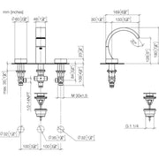 Dornbracht - WT-3-Lochbatt. mit Ablaufgarnitur CYO 20710811 chrom