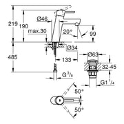 Grohe - EH-WT-Batterie CONCETTO 23932 M-Size Push-open Ablaufgarnitur chrom
