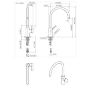 Dornbracht - Spültisch EHM TARA ULTRA 33816875 Ausladung 240mm platin gebürst