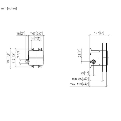 Dornbracht - UP Bausatz Wandeinbaukasten 35205970-90 für Seitenbrause