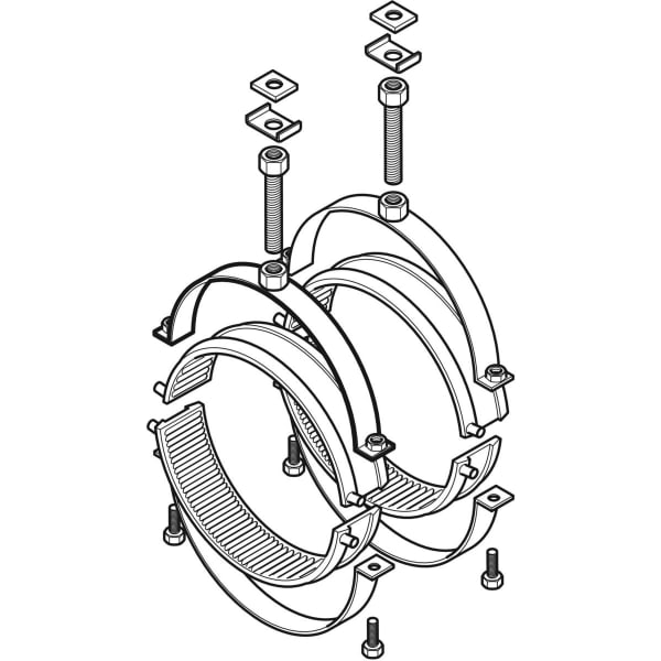 Geberit Vertriebs - Pluvia Set Rohrschelle mit 372861001 Elektroschweissband für Fixpunkt d315