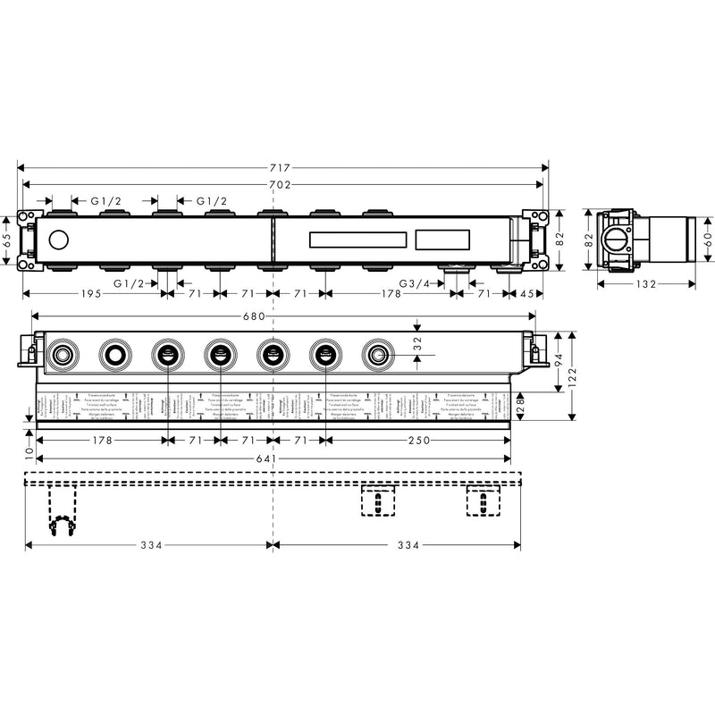Hansgrohe - Grundset AXOR Thermostatmodul Select 5 Verbraucher