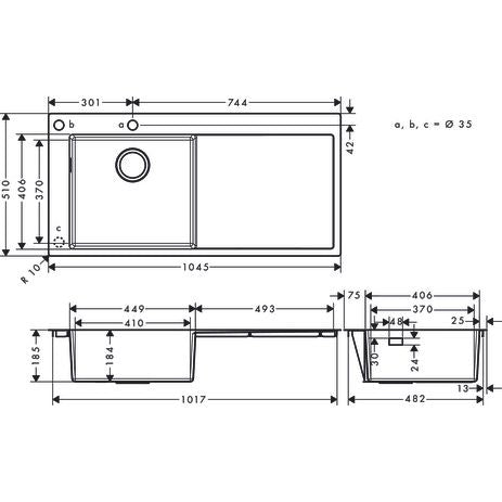 Hansgrohe - Einbauspüle 450 S718-F450