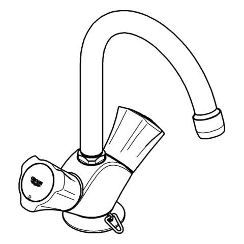 Grohe - Zweigriff Wascht.-Batt. Costa Neu 21337001 chrom m.flex. Anschl