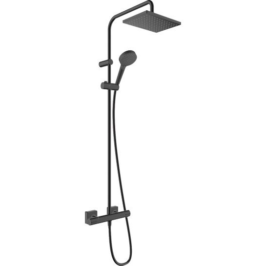 Hansgrohe - Showerpipe 230 1jet VERNIS Shape mattschwarz mit Brausethermostat