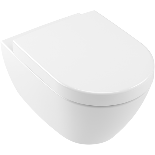 VILLEROY & BOCH - Wand-WC-Paket, spülrandlos m. Sitz, topweiß, Absenkautomatik