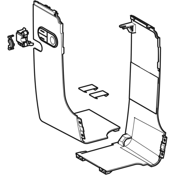 Geberit Vertriebs - Set Designabd seitl. f. Wasserans ext f. Geberit AquaClean Mera, hgl.verchr