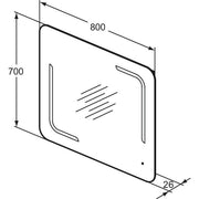 Ideal Standard - Spiegel MIRROR&LIGHT, m. Licht, 40W, 800x26x700mm