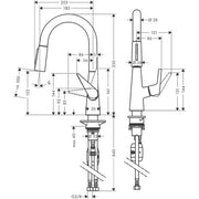 Hansgrohe - Spültischmischer TALIS S 160 edelstahl-optik mit Ausziehbrause