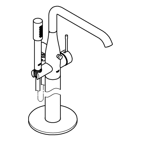 Grohe - EH-Wannenbatterie ESSENCE 25248_1 Bodenmontage FMS hard graphite gebürstet