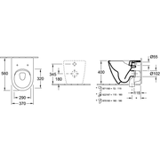 VILLEROY & BOCH - TS-WC spülrandl SUBWAY 2.0 5602 370x 560mm DF bodenst wandnah WeißAlpin C