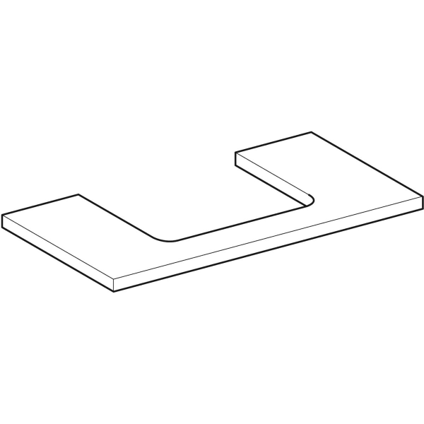Geberit Vertriebs - ONE WT-Platte, Ausschnitt mi. für AWT 90x3x47cm, sandgrau hgl