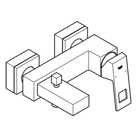 Grohe - EH-Wannenbatterie EUROCUBE 23140 Wandmontage hard graphite gebürstet