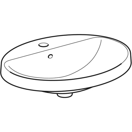 Geberit Vertriebs - Einbau-WT VARIFORM, oval, 600x480mm mit Hahnloch, mit Überlauf, weiß