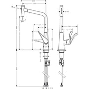 Hansgrohe - Spültischmischer 320 METRIS Select M71 Ausziehbrause 2jet chrom
