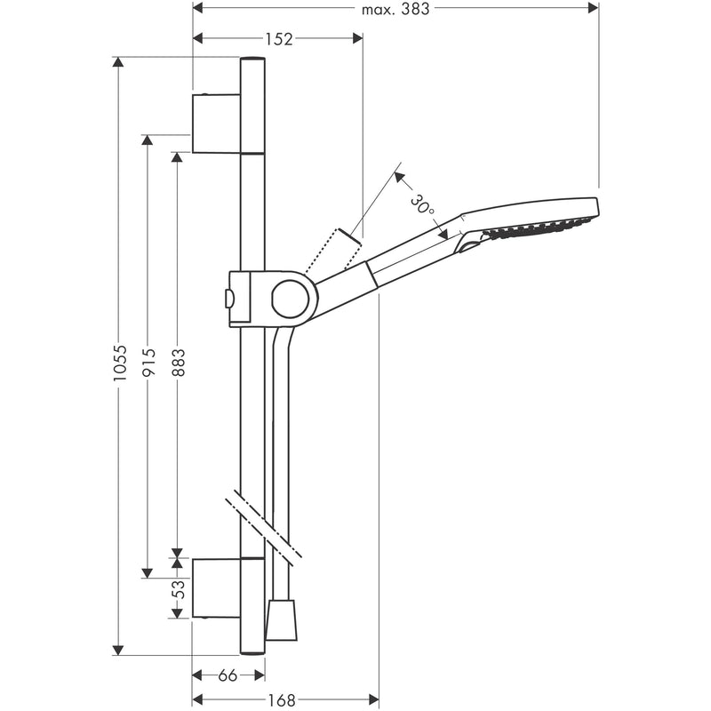 Hansgrohe - Brausenset AXOR chrom mit Handbrause 120 3jet