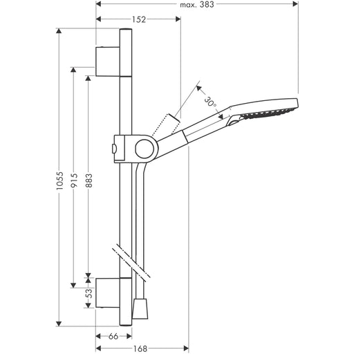 Hansgrohe - Brausenset AXOR chrom mit Handbrause 120 3jet