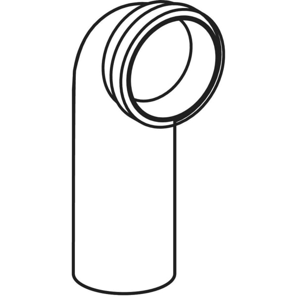 Geberit Vertriebs - PE Wand-WC Anschlußbogen 90 Grad mit Erweiterung d90/90 366.925.16.1