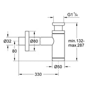 Grohe - Geruchverschluss 28912 für Waschtische 1 1/4 hard graphite