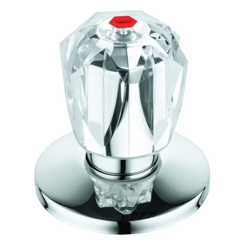 Grohe - Oberteil 3/4 für UP-Ventil 11545 Brillant Griff Markierung rot chrom