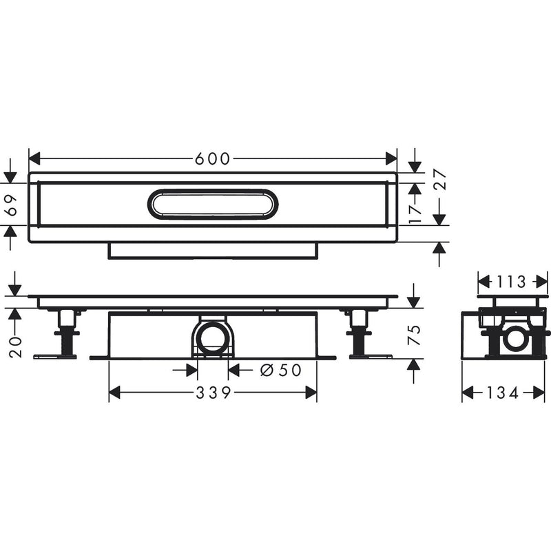 Hansgrohe - Komplettset uBox universal für Standardinstall.600mm für DR FS