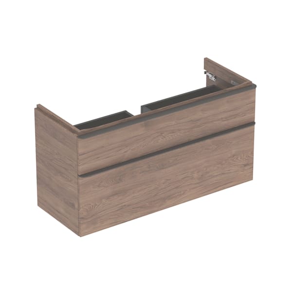 Geberit Vertriebs - Smyle Square US für WT, m. 2 Schubl. 118,4x61,7x47cm, Nussbaum