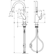 Hansgrohe - Spültischmischer 180 FOCUS M42 Ausziehbrause 2jet edelstahl-optik