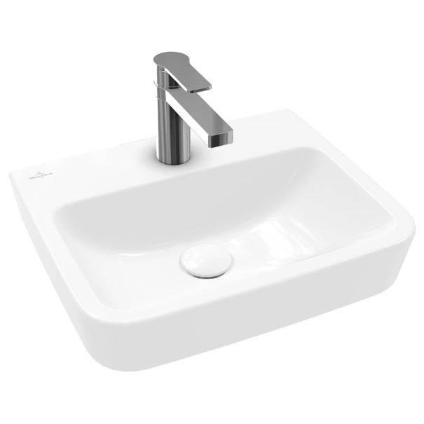 VILLEROY & BOCH - Handwaschbecken O.novo 450x370mm Eckig 1HL. o. ÜL. Weiß Alpin CeramicPlus