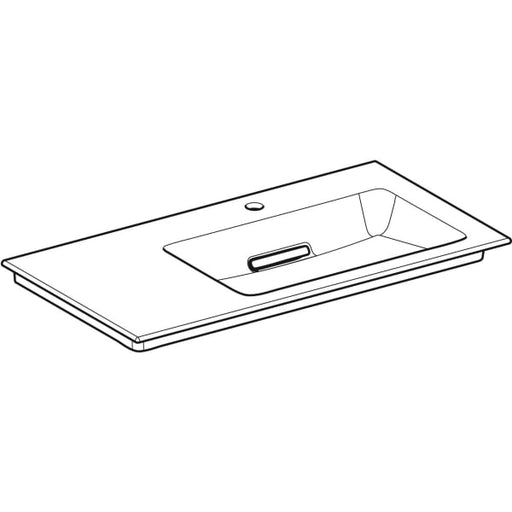 Geberit Vertriebs - ONE MWT 90x47,5cm, Abg.horiz.,Ablg.li m. Hl., o. Ül., weiß, KeraTect/weiß glzd