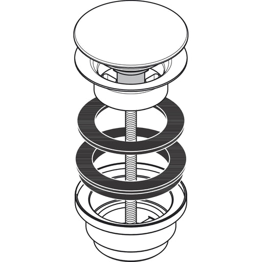 Hansgrohe - Ablaufventil Push-Open Axor DN32 MSW mit Überlaufloch