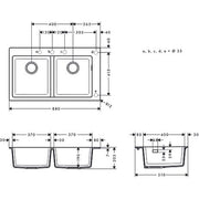 Hansgrohe - Einbauspüle 370x370 S510-F770 SG