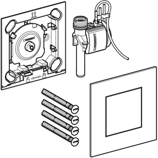 Geberit Vertriebs - Typ 40 UR-Strg. mit pneum. Sp-Ausl. Square, schw-chr. gebü./Etc