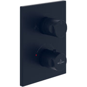 VILLEROY & BOCH - Wannenthermostat Unterputz-Fertig- montageset 2 Verbr.eckig Matt Black