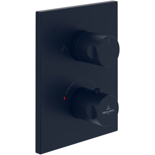 VILLEROY & BOCH - Wannenthermostat Unterputz-Fertig- montageset 2 Verbr.eckig Matt Black