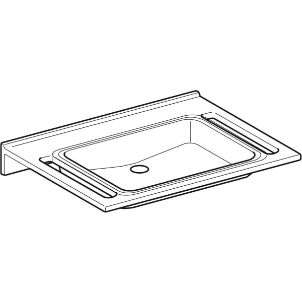 Geberit Vertriebs - WT PUBLICA, eckiges Design, m. Auss. 70x55cm, demenzgerecht, o.Hl.,o.Ül, weiß