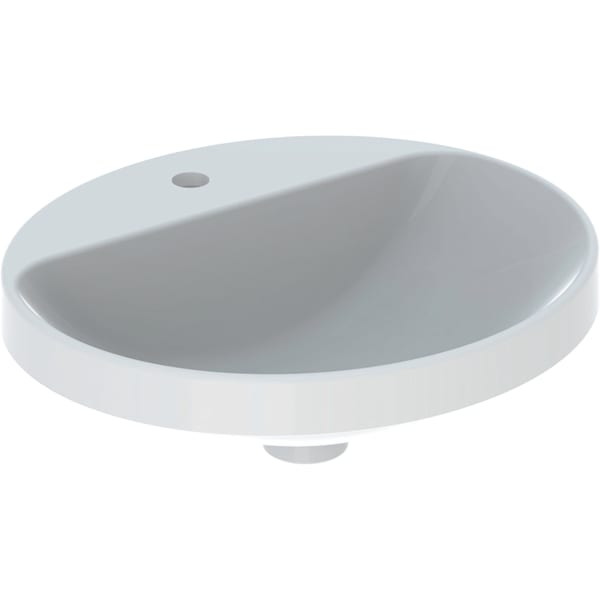Geberit Vertriebs - Einbau-WT VARIFORM, oval, 500x450mm mit Hahnloch, o. Ül., weiß, KeraTect